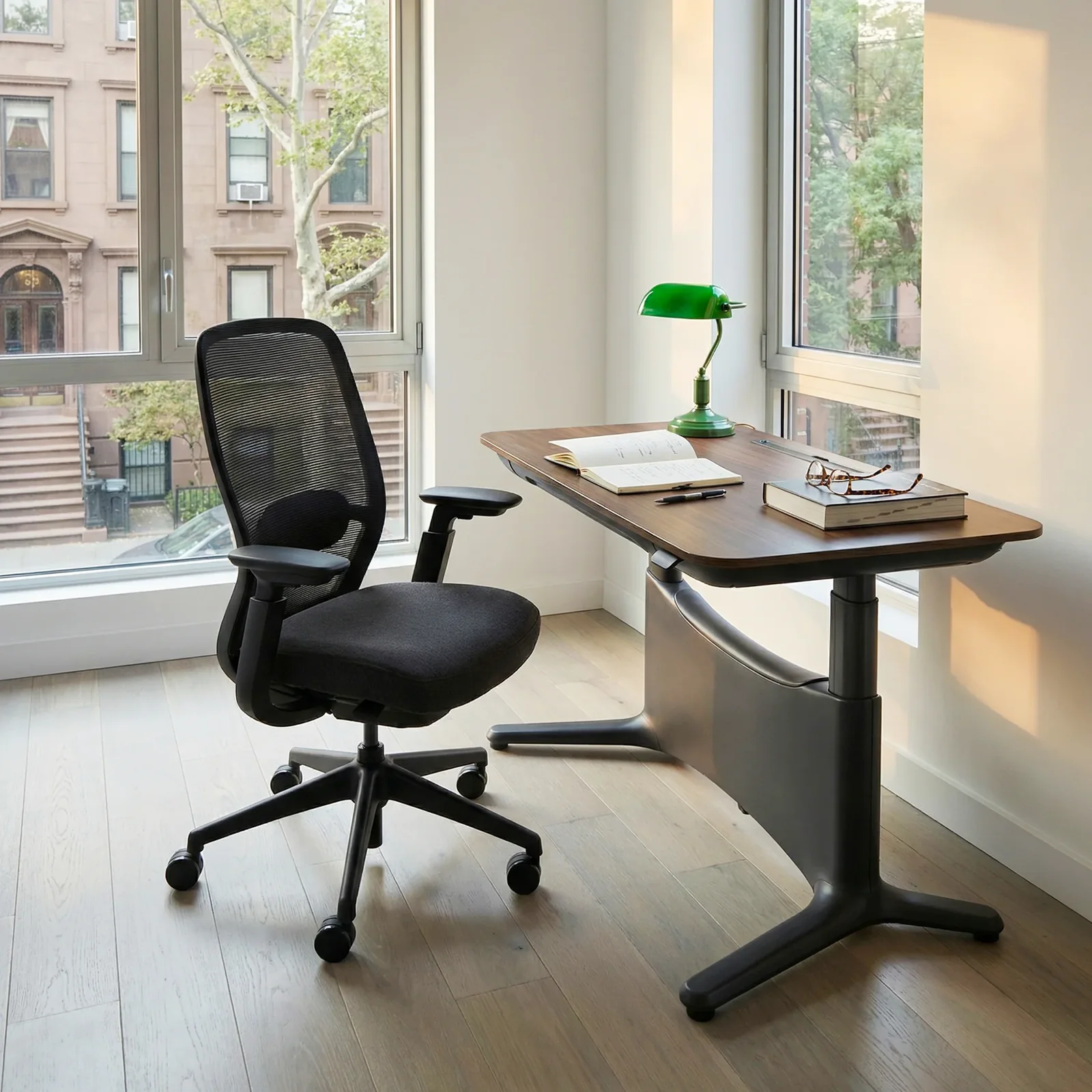 COLAMY AETHER Ergonomic Middle Back Mesh Office Chair in a bright office